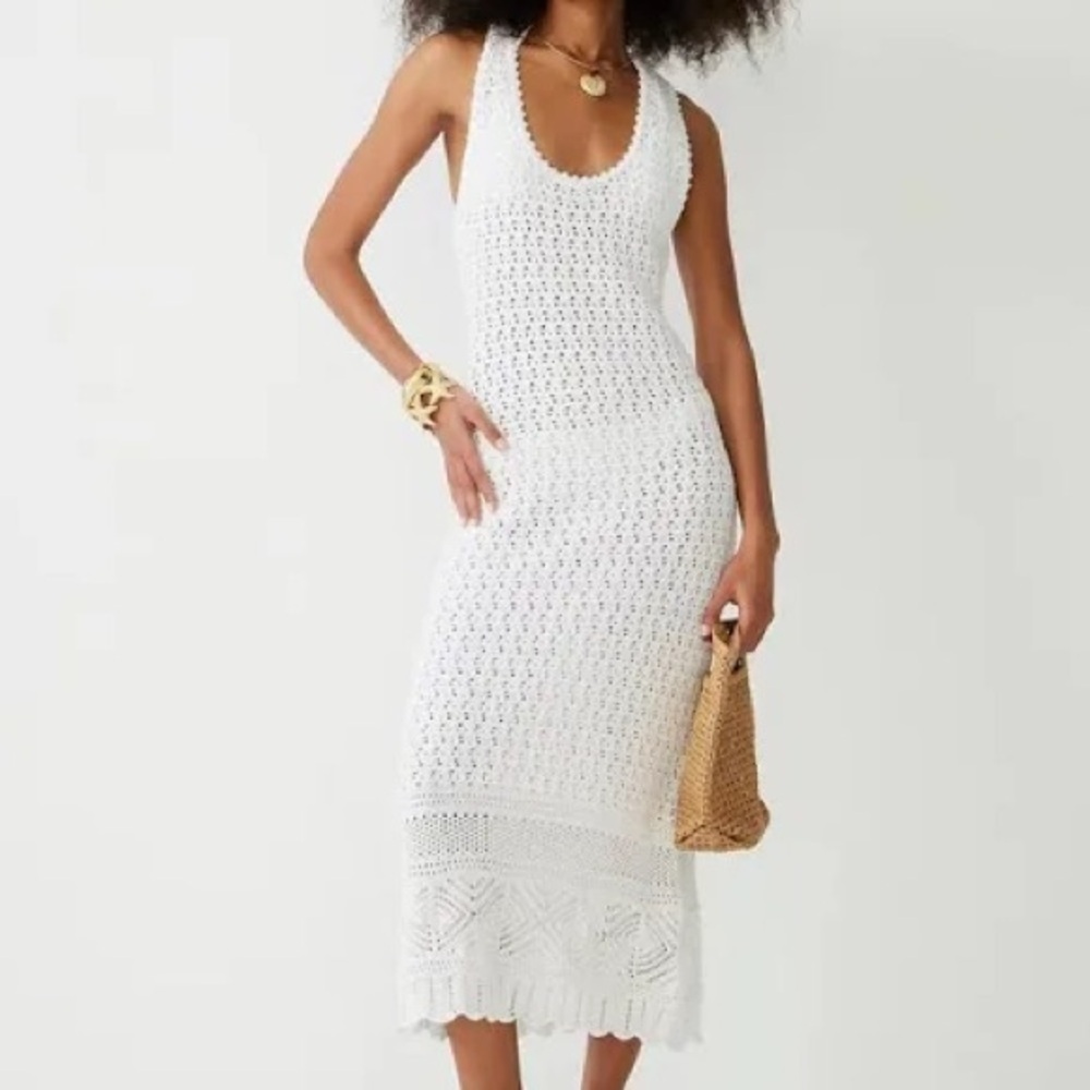 J Crew Limited-edition crochet maxi sweater-dress BR752